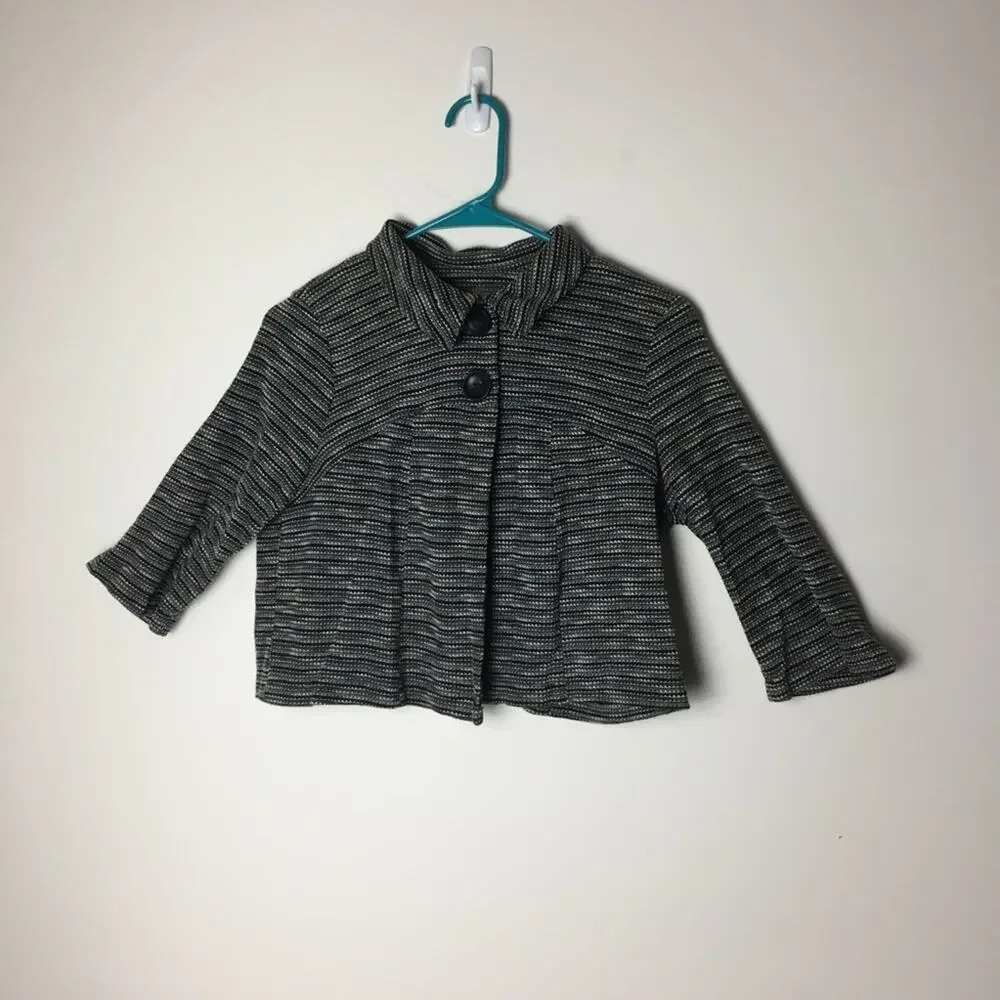Notations Cropped Jacket Black Gray MP - Picture 3 of 8